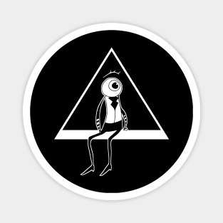 Humanoid Eyeball Sitting in a Triangle Magnet